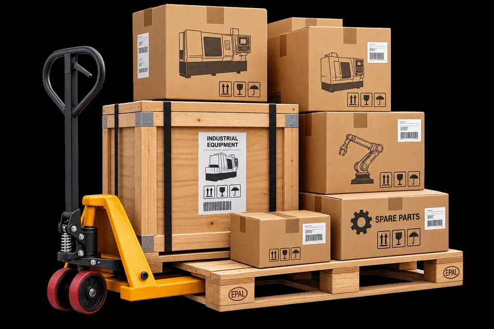 Warehouse inventory and cargo box stack