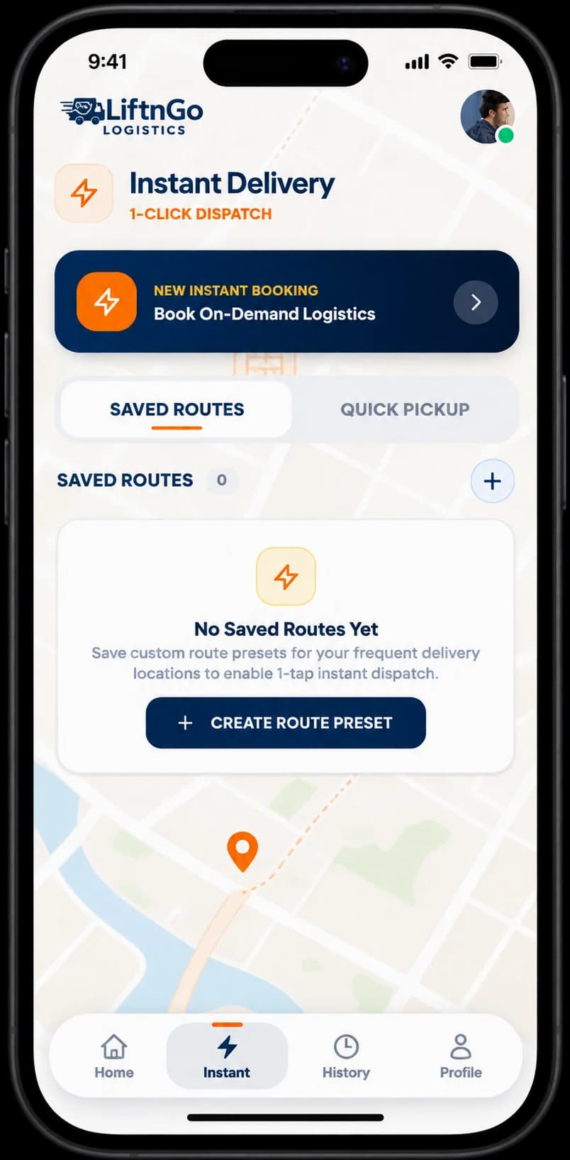 Liftngo driver app interface